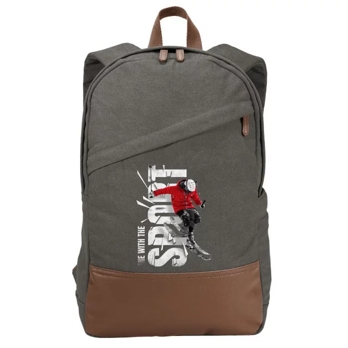 Snow Skiing Cotton Canvas Backpack