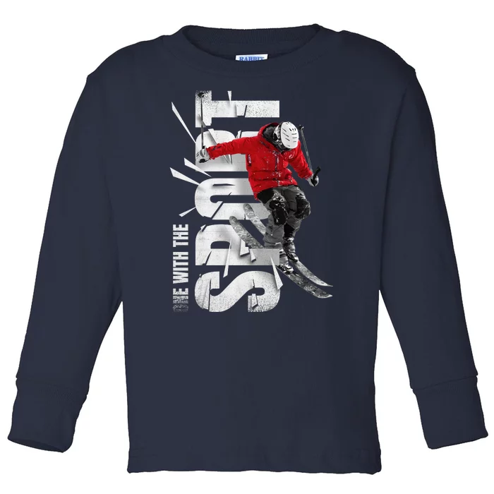 Snow Skiing Toddler Long Sleeve Shirt