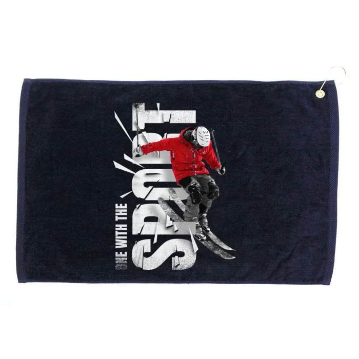 Snow Skiing Grommeted Golf Towel