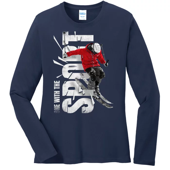 Snow Skiing Ladies Long Sleeve Shirt