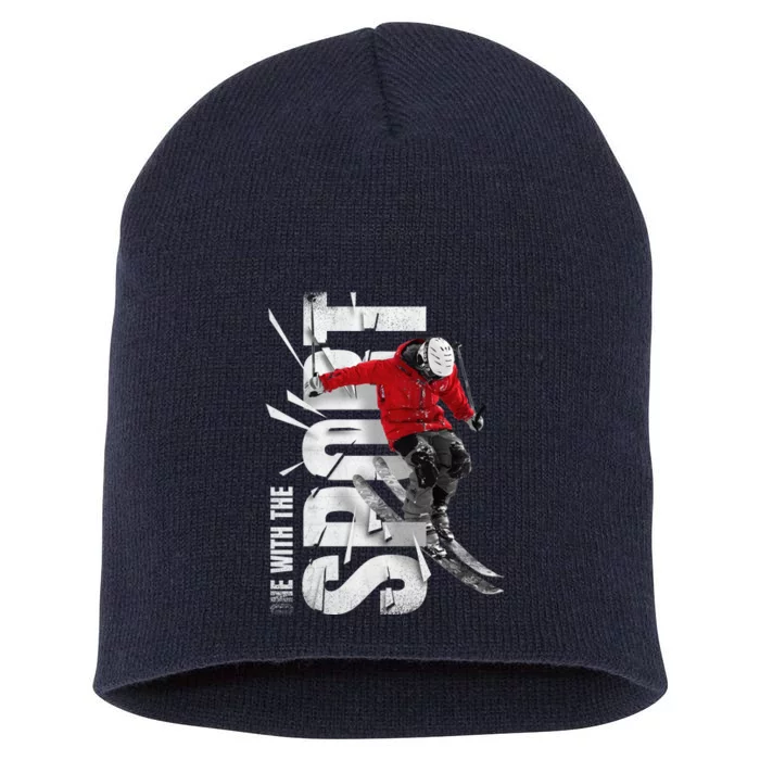 Snow Skiing Short Acrylic Beanie