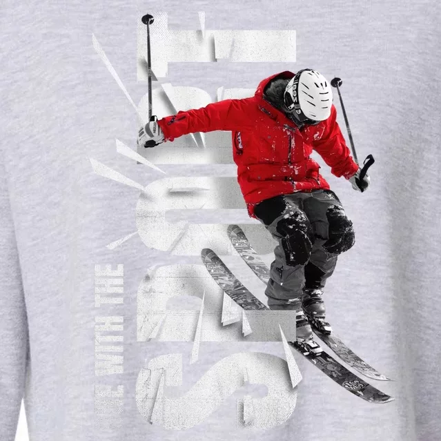 Snow Skiing Cropped Pullover Crew