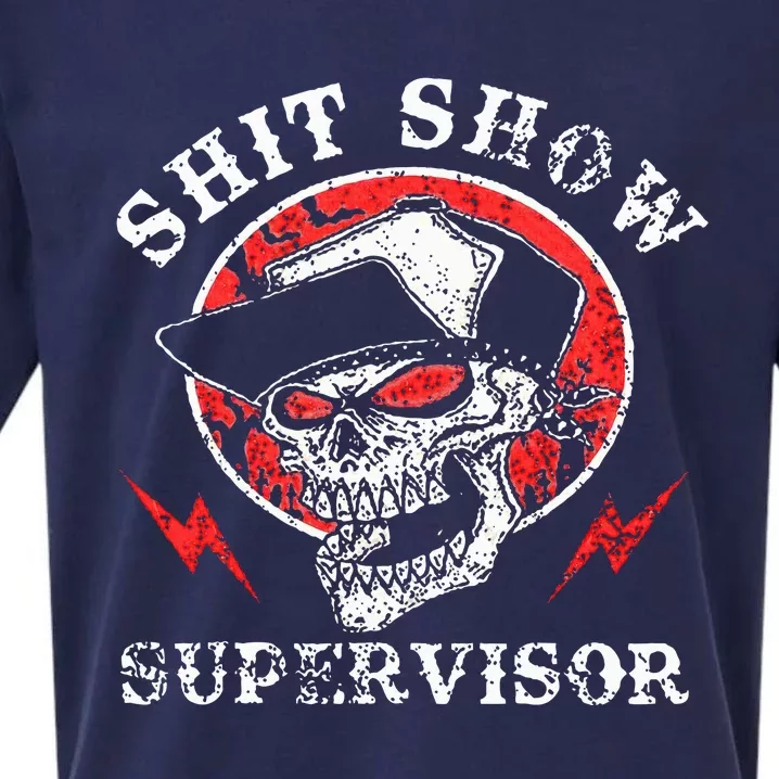 Shit Show Supervisor Skull Sueded Cloud Jersey T-Shirt