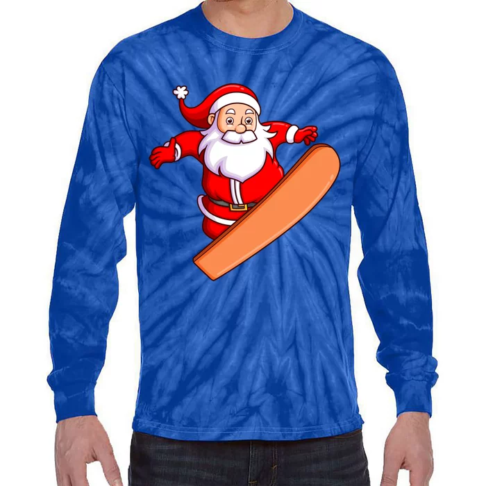 Snowboarding Snowboarder Snowboard Santa Claus Christmas Great Gift Tie-Dye Long Sleeve Shirt