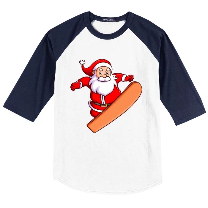 Snowboarding Snowboarder Snowboard Santa Claus Christmas Great Gift Baseball Sleeve Shirt