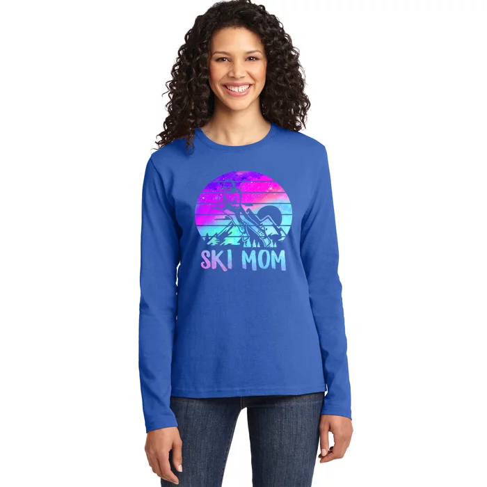 Ski Snowboard Skiing Mom Snowboarder Mountain Skier Mother Gift Ladies Long Sleeve Shirt