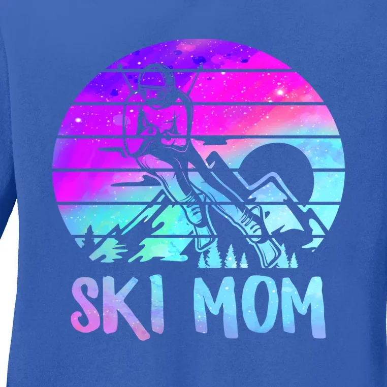 Ski Snowboard Skiing Mom Snowboarder Mountain Skier Mother Gift Ladies Long Sleeve Shirt