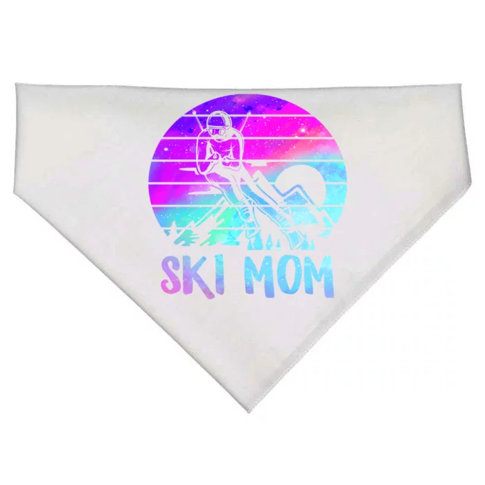 Ski Snowboard Skiing Mom Snowboarder Mountain Skier Mother Gift USA-Made Doggie Bandana