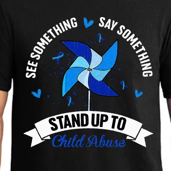 See Something Say Something Child Abuse Awareness Pinwheel Pajama Set