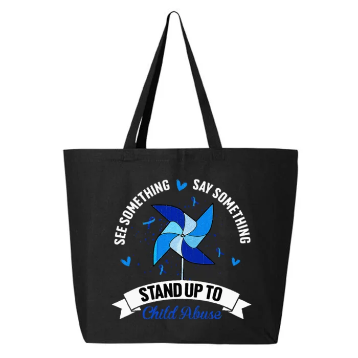 See Something Say Something Child Abuse Awareness Pinwheel 25L Jumbo Tote