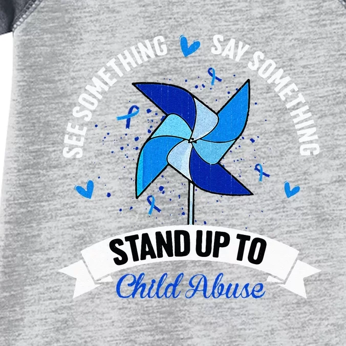 See Something Say Something Child Abuse Awareness Pinwheel Infant Baby Jersey Bodysuit