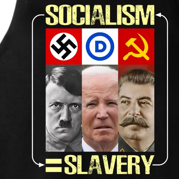 Socialism = Slavery Ladies Tri-Blend Wicking Tank