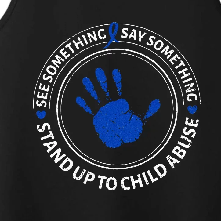 See Something Say Something Child Abuse Awareness Ribbon Performance Tank