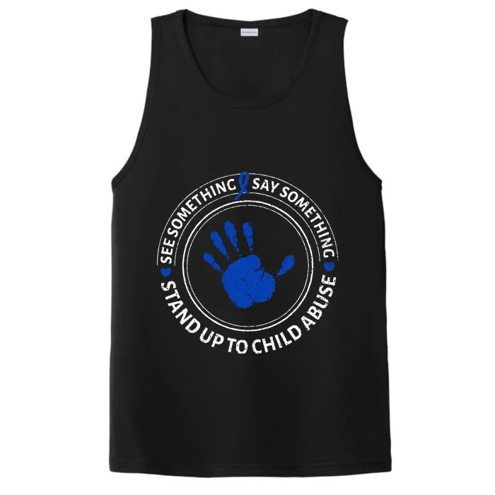 See Something Say Something Child Abuse Awareness Ribbon Performance Tank