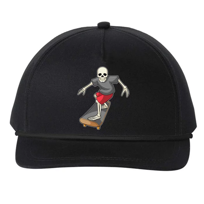 Skeleton Skater Skateboard Sports Gift Snapback Five-Panel Rope Hat