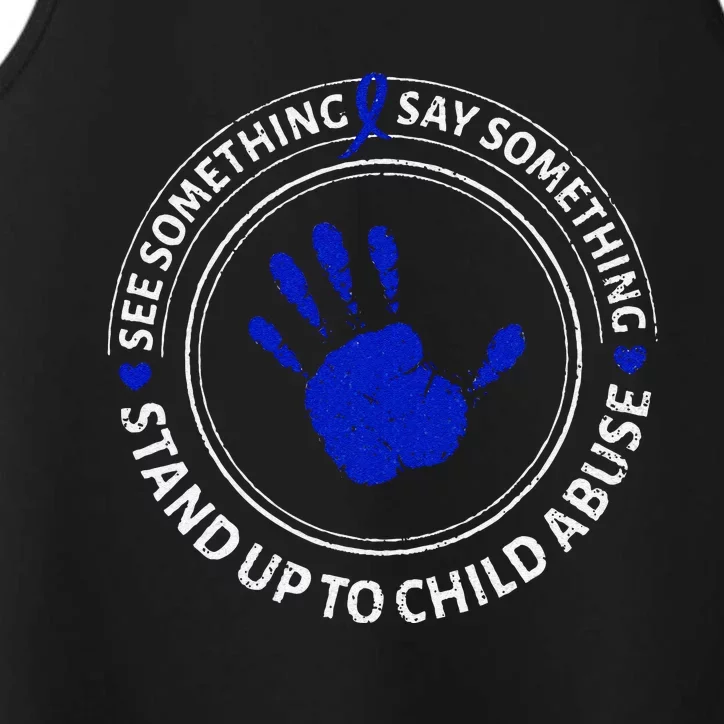 See Something Say Something Child Abuse Awareness Ribbon Performance Tank