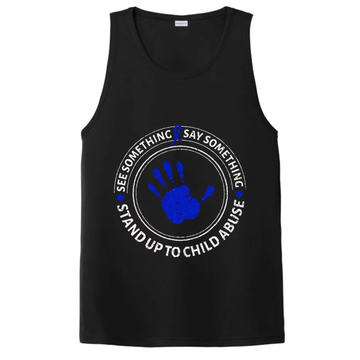 See Something Say Something Child Abuse Awareness Ribbon Performance Tank