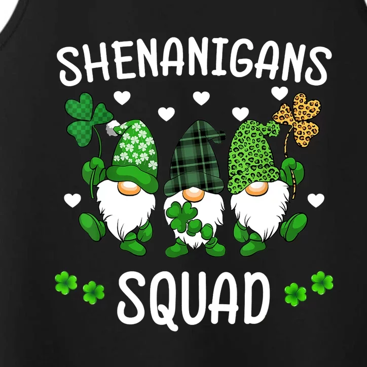 Shenanigans Squad St Patricks Day Gnomes Green Proud Irish Performance Tank