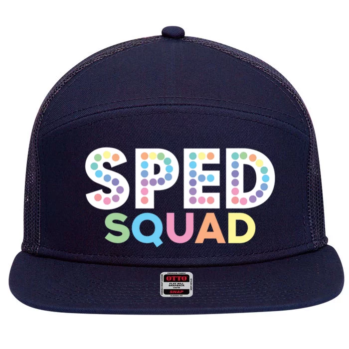 Sped Squad Special Education Teacher Meaningful Gift 7 Panel Mesh Trucker Snapback Hat