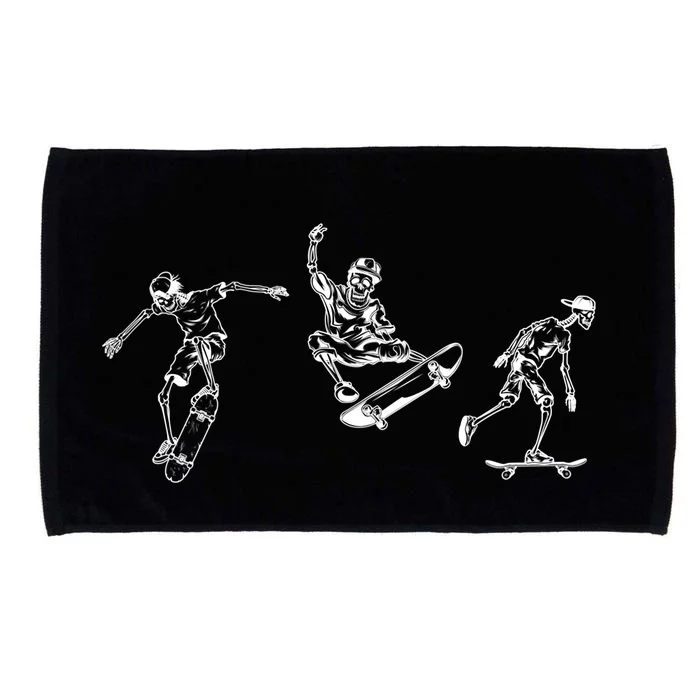 Skateboarding Skeletons Skeleton Skate Halloween Skater Gift Microfiber Hand Towel