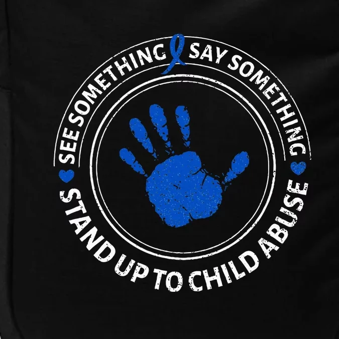 See Something Say Something Child Abuse Awareness Ribbon Impact Tech Backpack