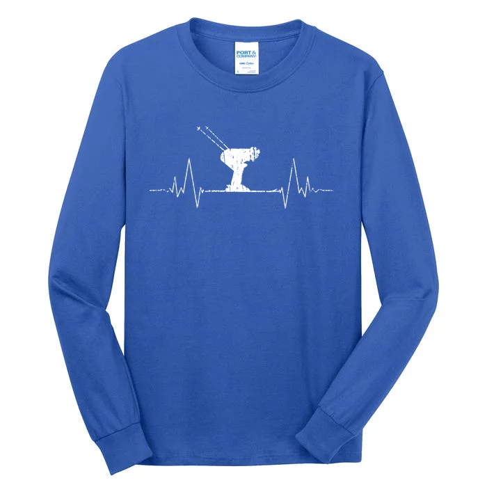 Ski Skiing Sports Heartbeat Skier Gift Tall Long Sleeve T-Shirt