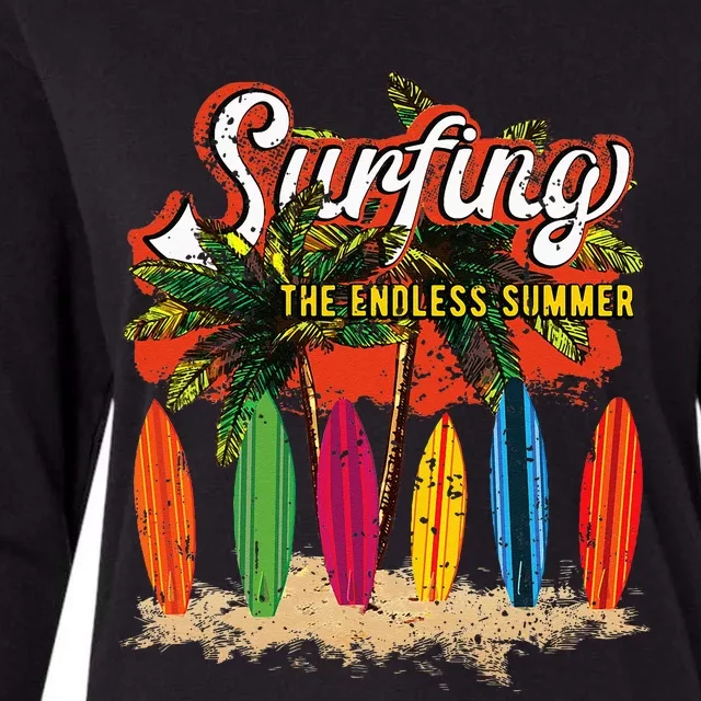 Surfboards Surfing Sunset California Beach Surfer Theme Gift Womens Cotton Relaxed Long Sleeve T-Shirt