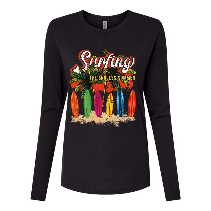 Surfboards Surfing Sunset California Beach Surfer Theme Gift Womens Cotton Relaxed Long Sleeve T-Shirt