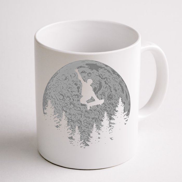 Skater Skateboard Stunt Moon Skater Gift Front & Back Coffee Mug