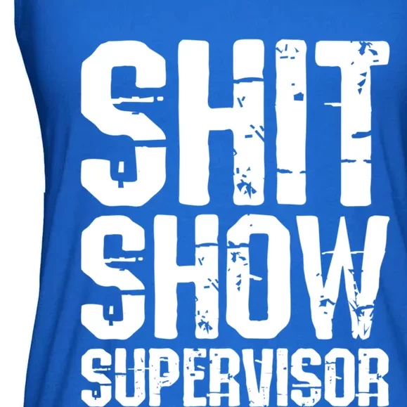 Shit Show Supervisor Funny Boss Ager Mom Teacher Retro Gift Ladies Essential Flowy Tank