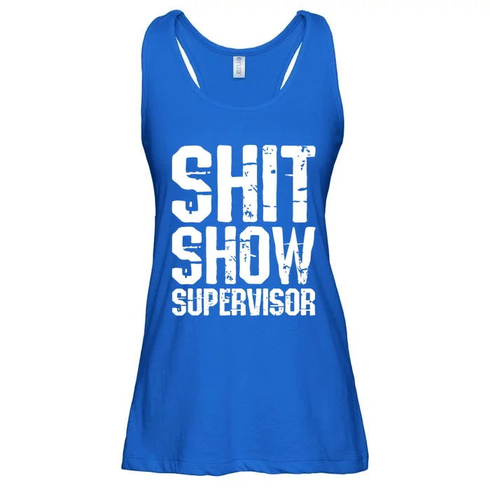 Shit Show Supervisor Funny Boss Ager Mom Teacher Retro Gift Ladies Essential Flowy Tank