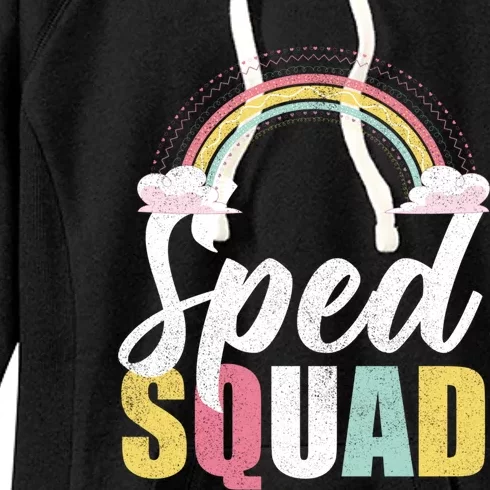 Sped Squad Sped Teacher Rainbow Special Education Teacher Gift Women's Fleece Hoodie