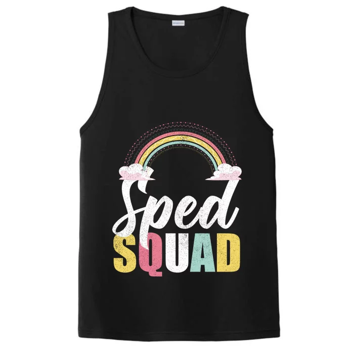 Sped Squad Sped Teacher Rainbow Special Education Teacher Gift Performance Tank