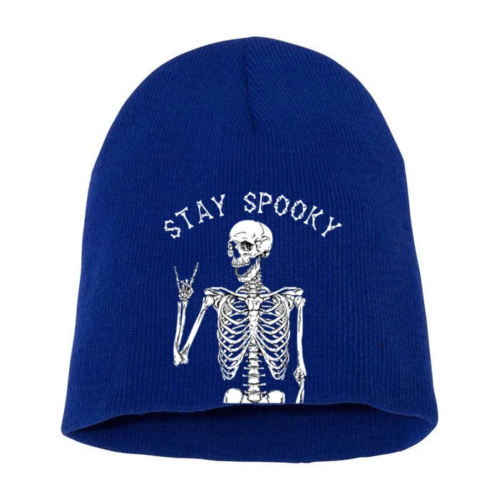 Stay Spooky Skeleton Great Gift Trick Treat Halloween Skull Hand Gift Short Acrylic Beanie