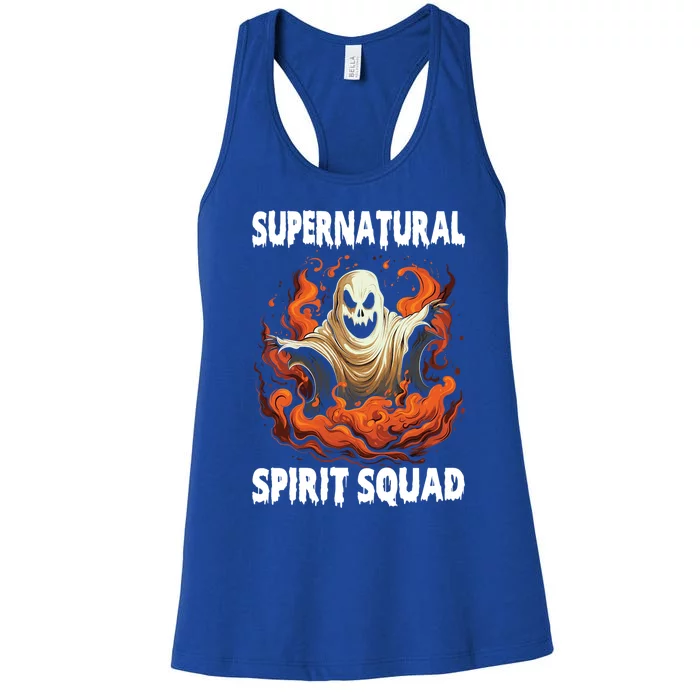 Supernatural Spirit Squad Spooky Halloween Ghouls Ghost Funny Gift Women's Racerback Tank