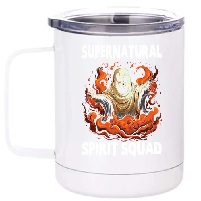 Supernatural Spirit Squad Spooky Halloween Ghouls Ghost Funny Gift Front & Back 12oz Stainless Steel Tumbler Cup