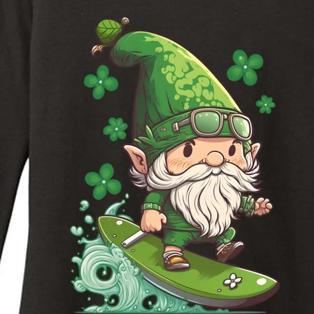 Surfing Skating St Patricks Day Gnome Cool Gift Womens CVC Long Sleeve Shirt