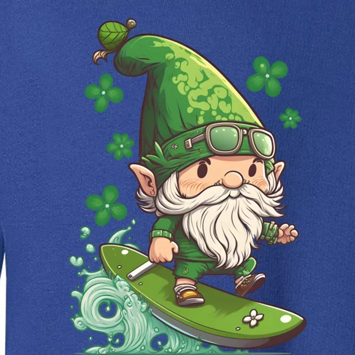 Surfing Skating St Patricks Day Gnome Cool Gift Toddler Sweatshirt