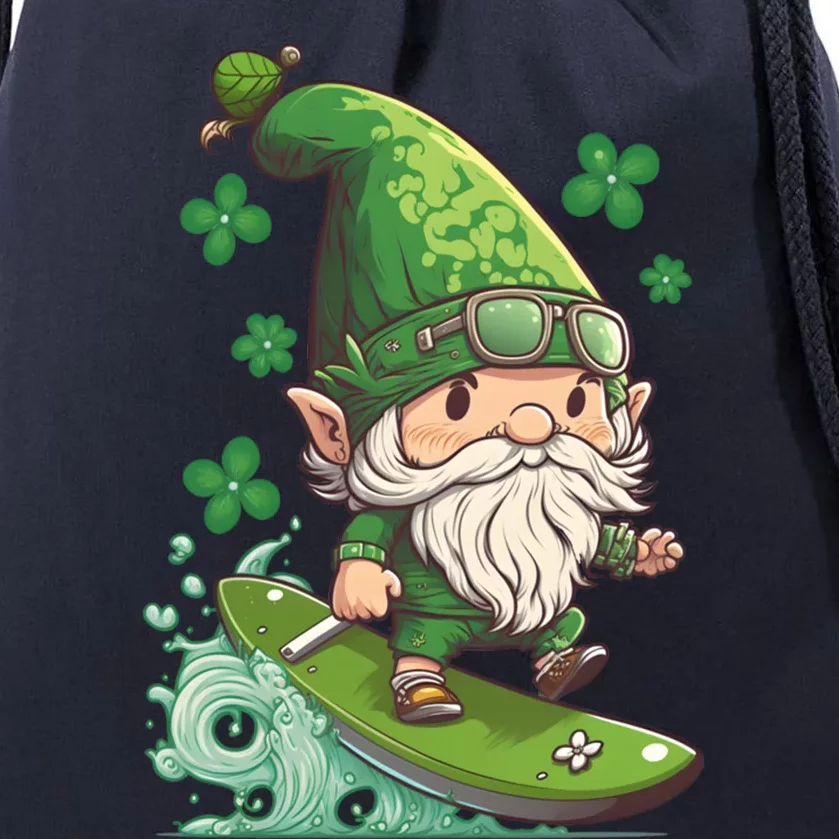 Surfing Skating St Patricks Day Gnome Cool Gift Drawstring Bag