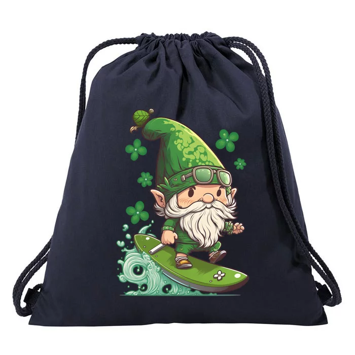 Surfing Skating St Patricks Day Gnome Cool Gift Drawstring Bag