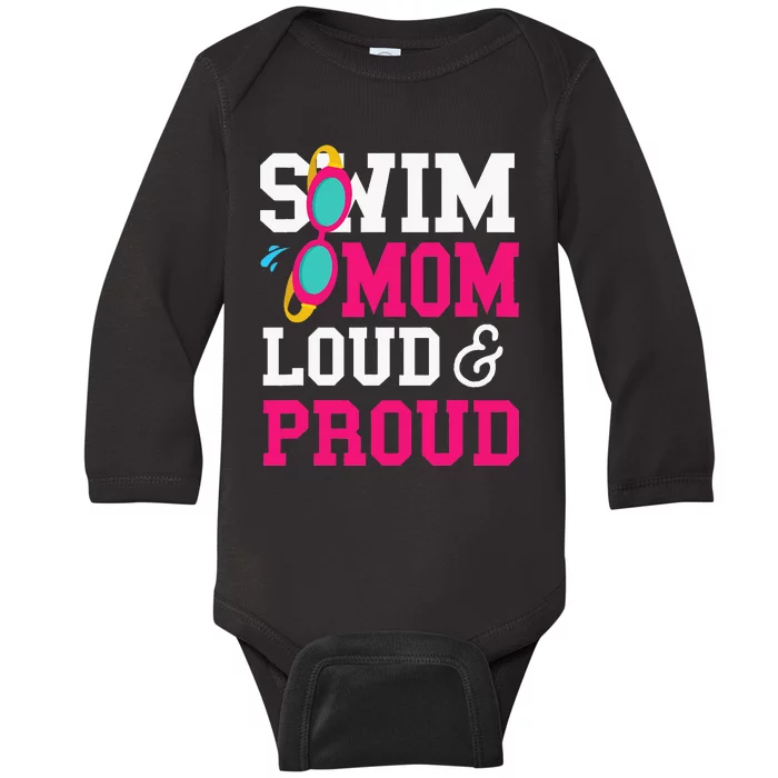 Swimming Swimmer Swim Mom Baby Long Sleeve Bodysuit