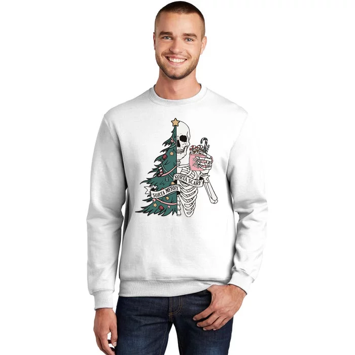 Sorta Scary Sorta Merry Christmas Skeleton Sweatshirt