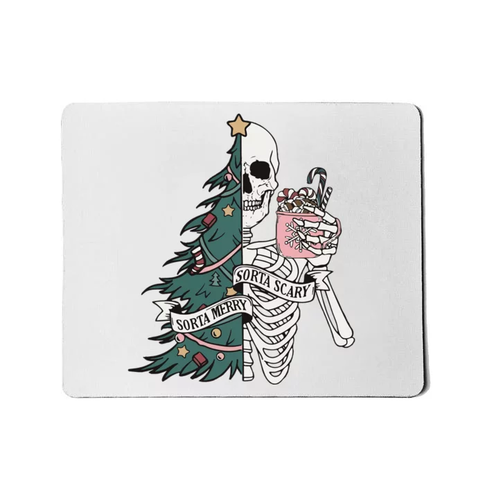 Sorta Scary Sorta Merry Christmas Skeleton Mousepad