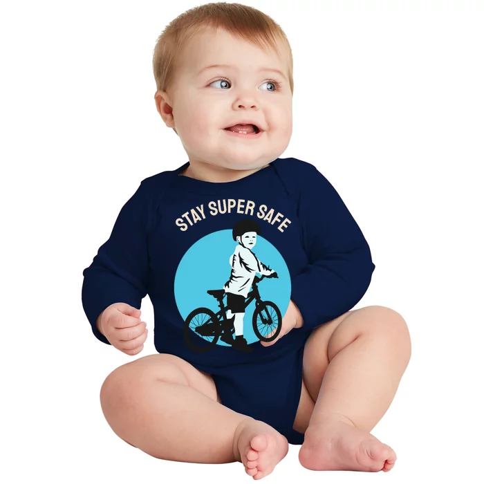 Stay Super Safe Baby Long Sleeve Bodysuit