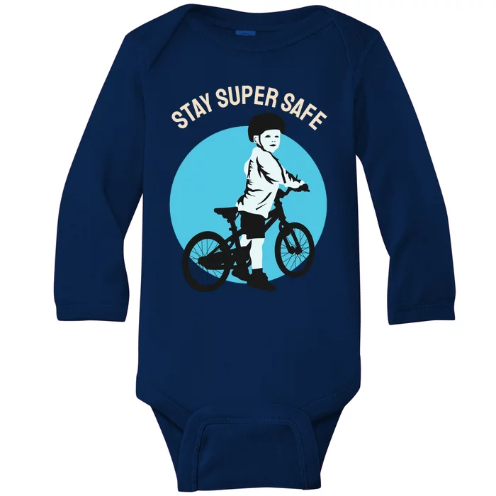 Stay Super Safe Baby Long Sleeve Bodysuit