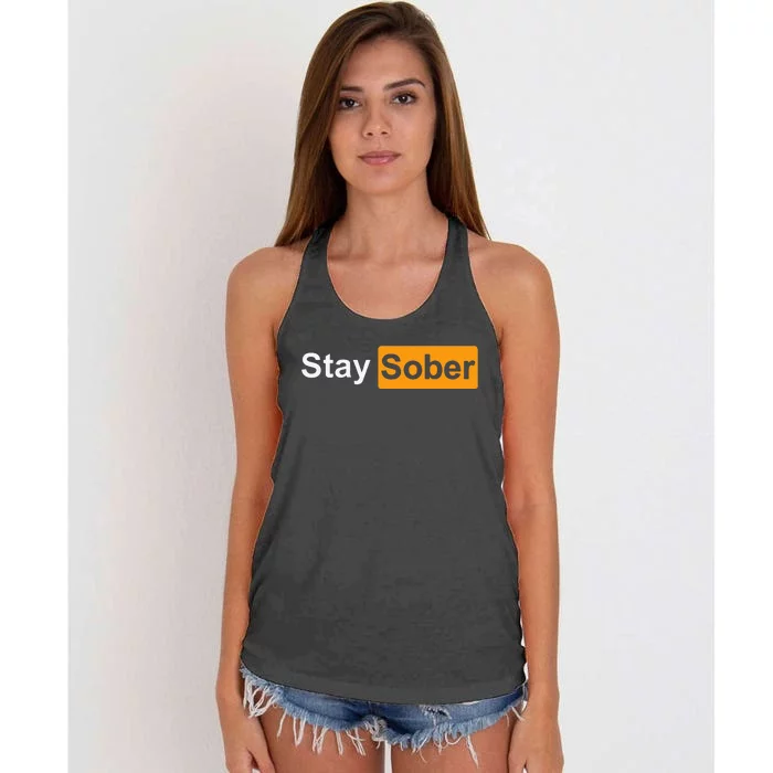 Stay Sober Women's Knotted Racerback Tank