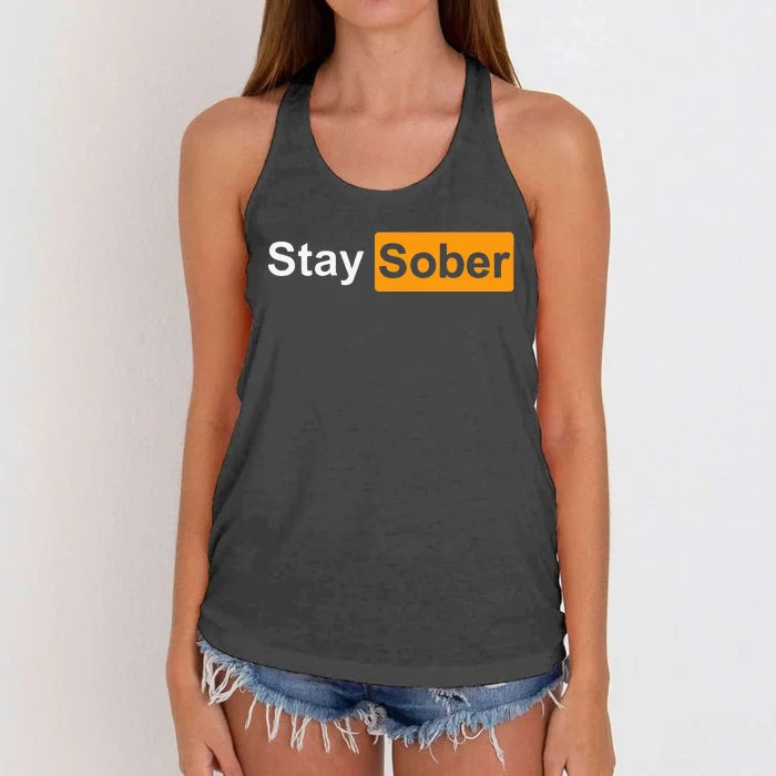 Stay Sober Women's Knotted Racerback Tank