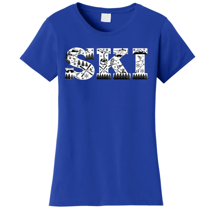 Ski Snowboard Skiing Snowboarding Lover Skier Gift Tee Cute Gift Women's T-Shirt