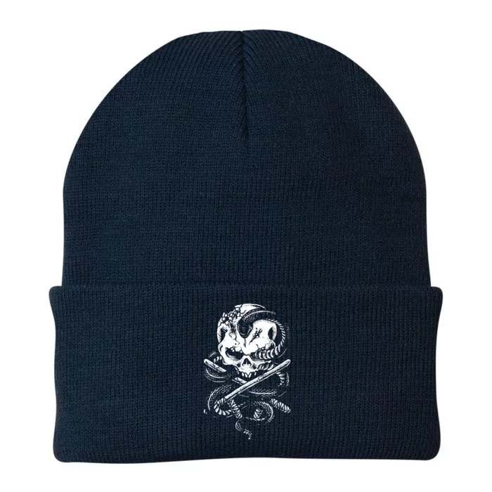 Skull Snake Knit Cap Winter Beanie