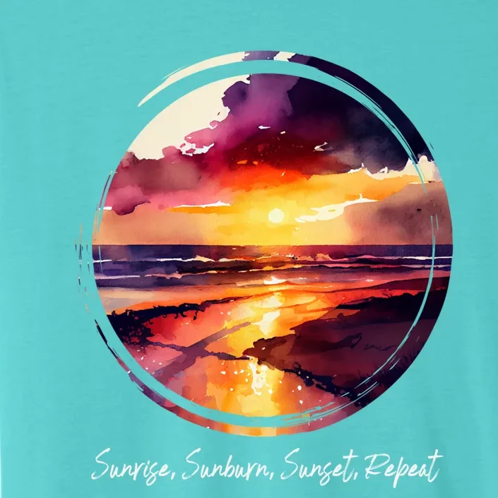 Summer Saying Sunrise Sunburn Sunset Repeat Tropical Beac Cool Gift ChromaSoft Performance T-Shirt